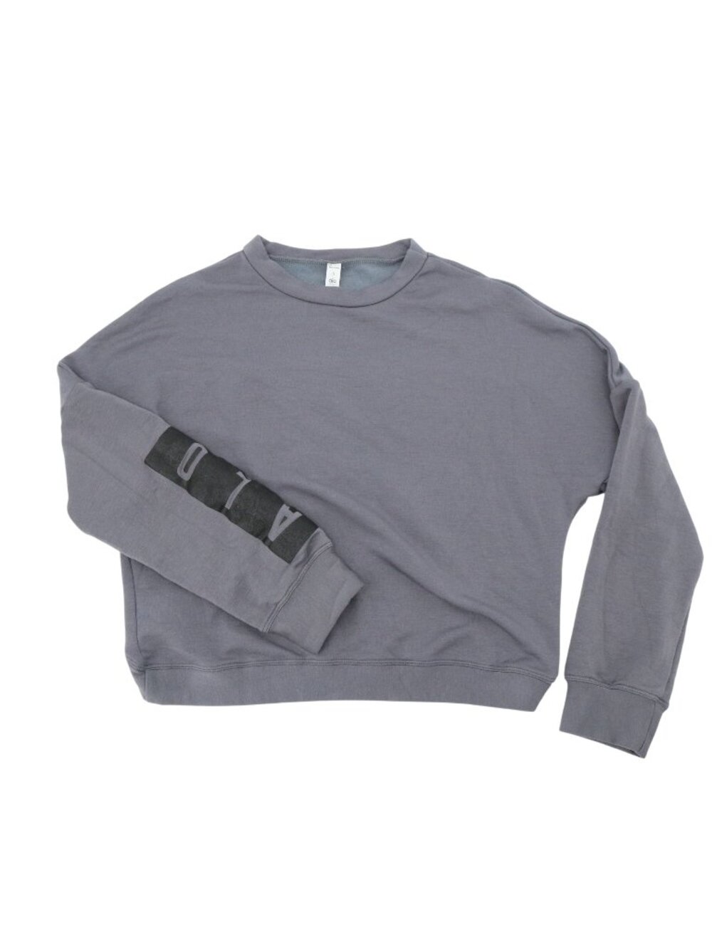 Alo Yoga Soft Modal Long Sleeve Logo Arm Fleece Lined Top S